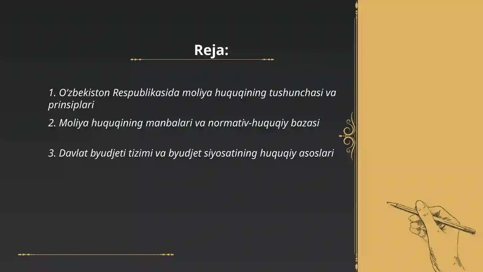 Oʻzbekiston Respublikasida moliya huquqi 2