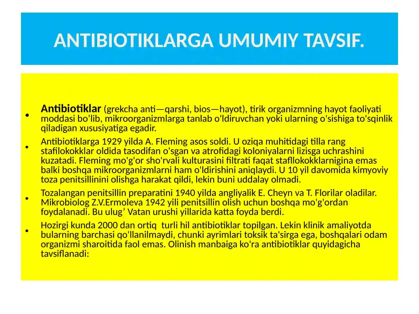 Antibiotiklar vakimyoterapevtik preparatlar 2