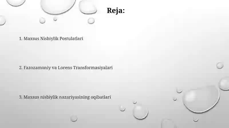 Maxsus nispilik nazaryasi 2