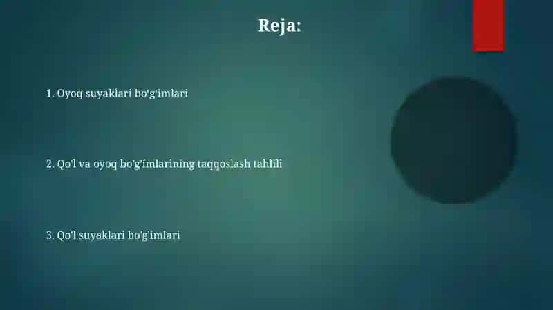 Qo'l va Oyoq suyaklari birlashuvi 2