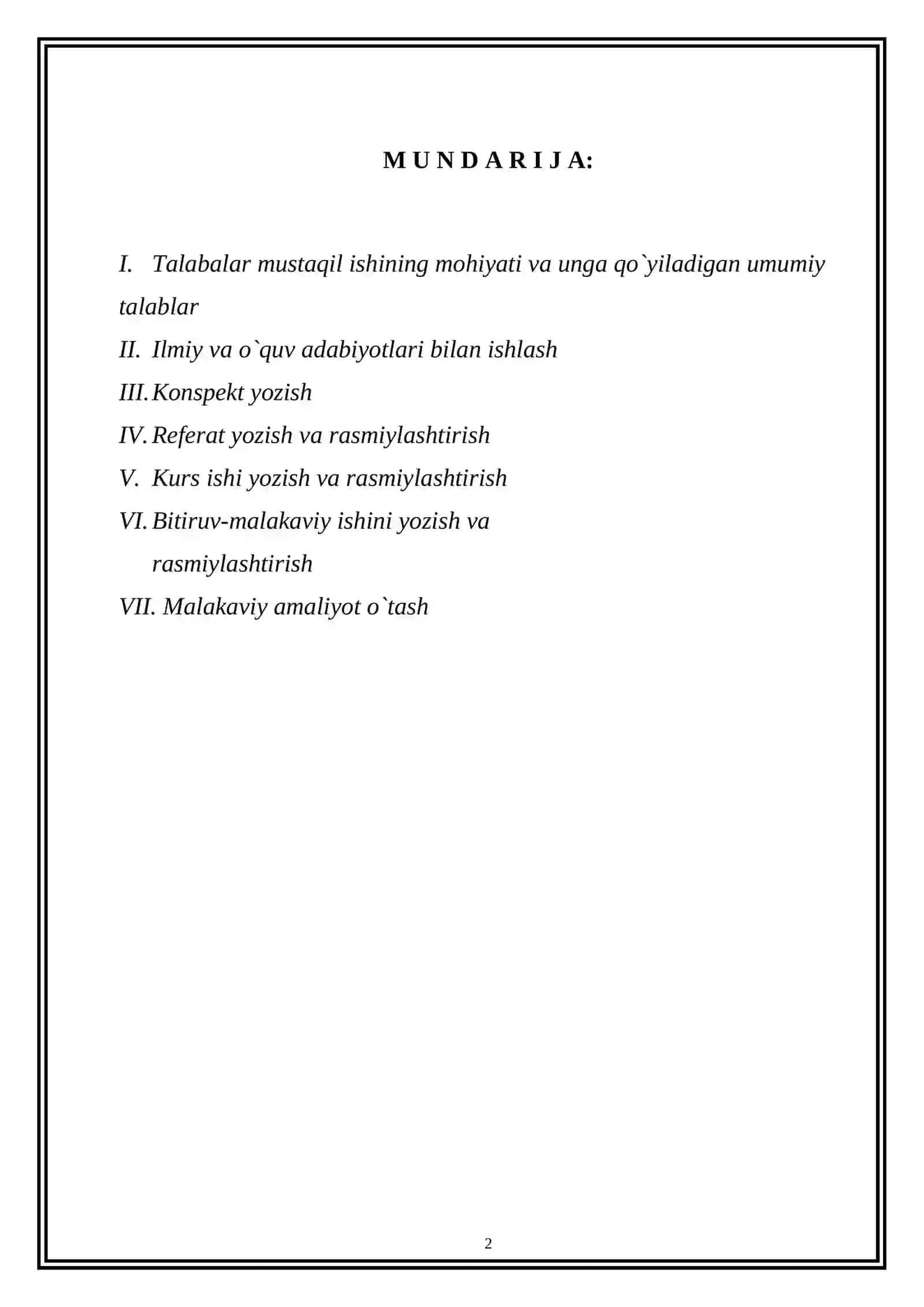 TALABALAR MUSTAQIL ISHINI TASHKIL ETISH 2