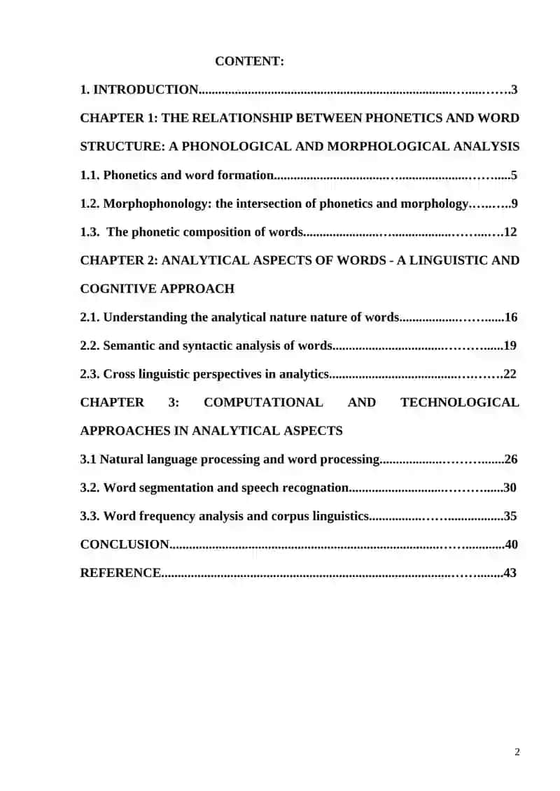 Course Work on Theoretical Aspects of Language Learning 2