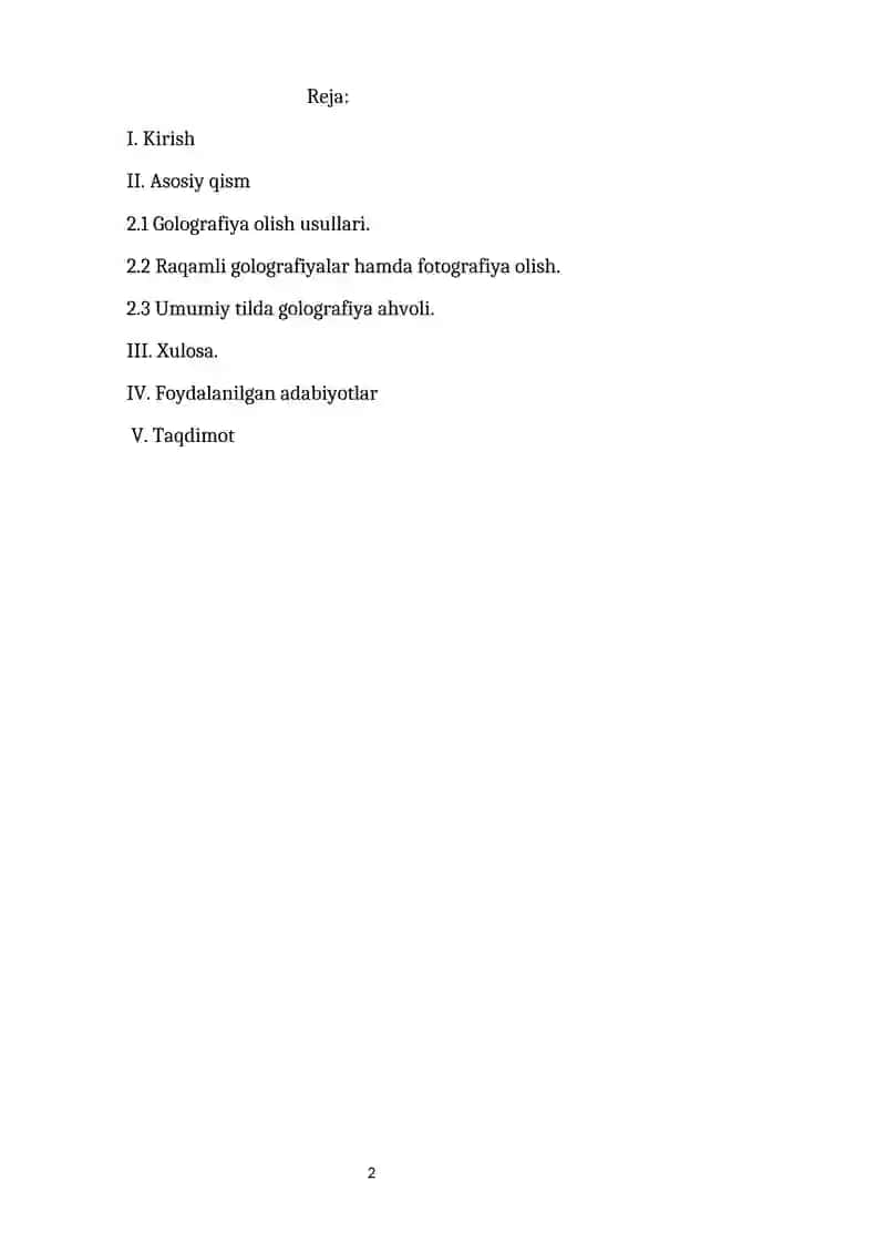 Golografiya va Fotografiya 2