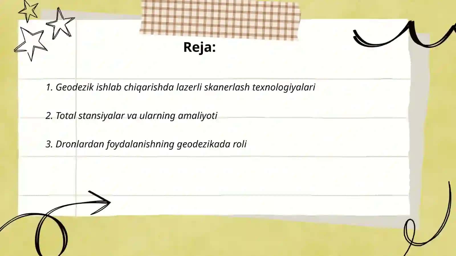 GEODEZIK ISHLAB CHIQARISHDA ZAMONAVIY ASBOPLAR O'RNI 2