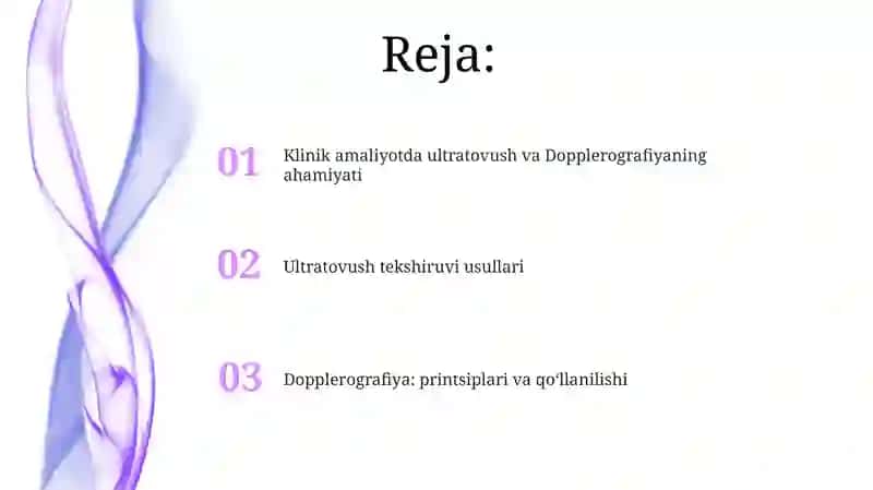 Tibbiyotda qo'llaniladigan klinik usullar. Uzi, dopplerografiya 2