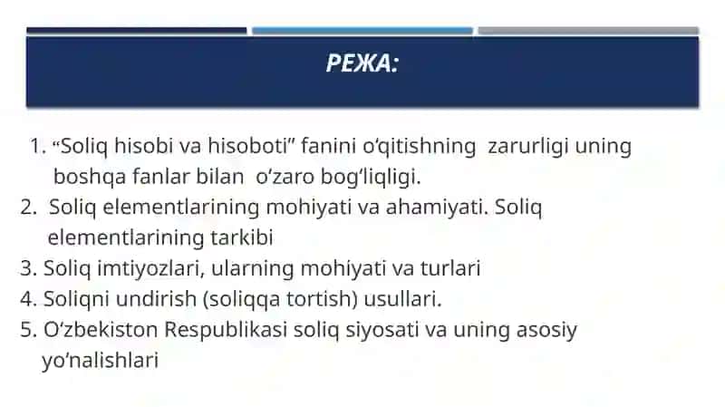 Soliqlar hisobining nazariy asoslari. Soliq hisobining ob’ektiv predmeti 2
