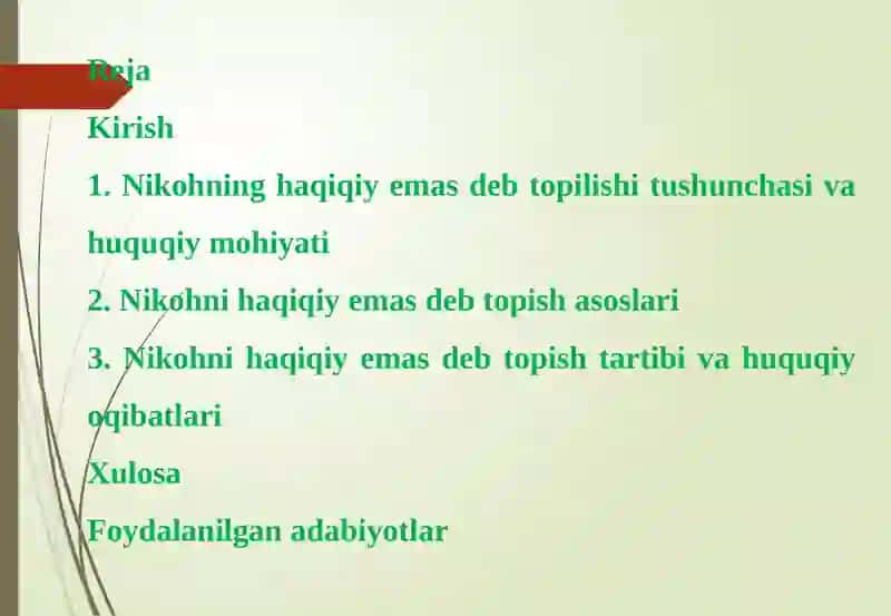 NIKOHNING HAQIQIY EMAS DEB TOPISH ASOSLARI VA TARTIBI 2