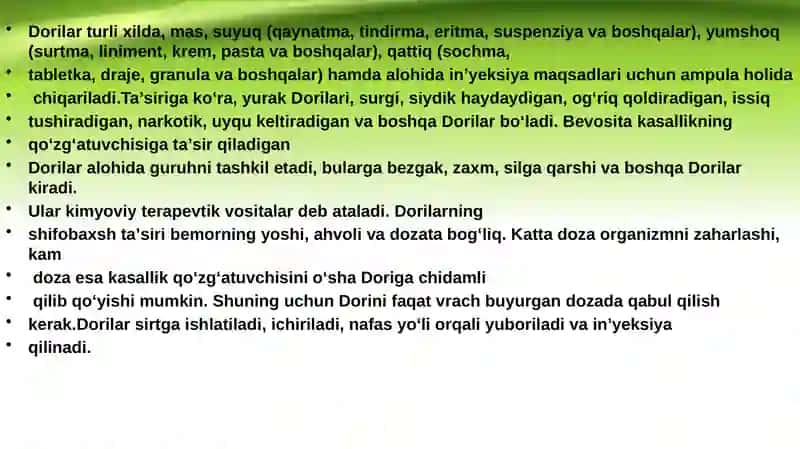 Suyuq dori vositalari va ularga retsept yozish qoidalari 2