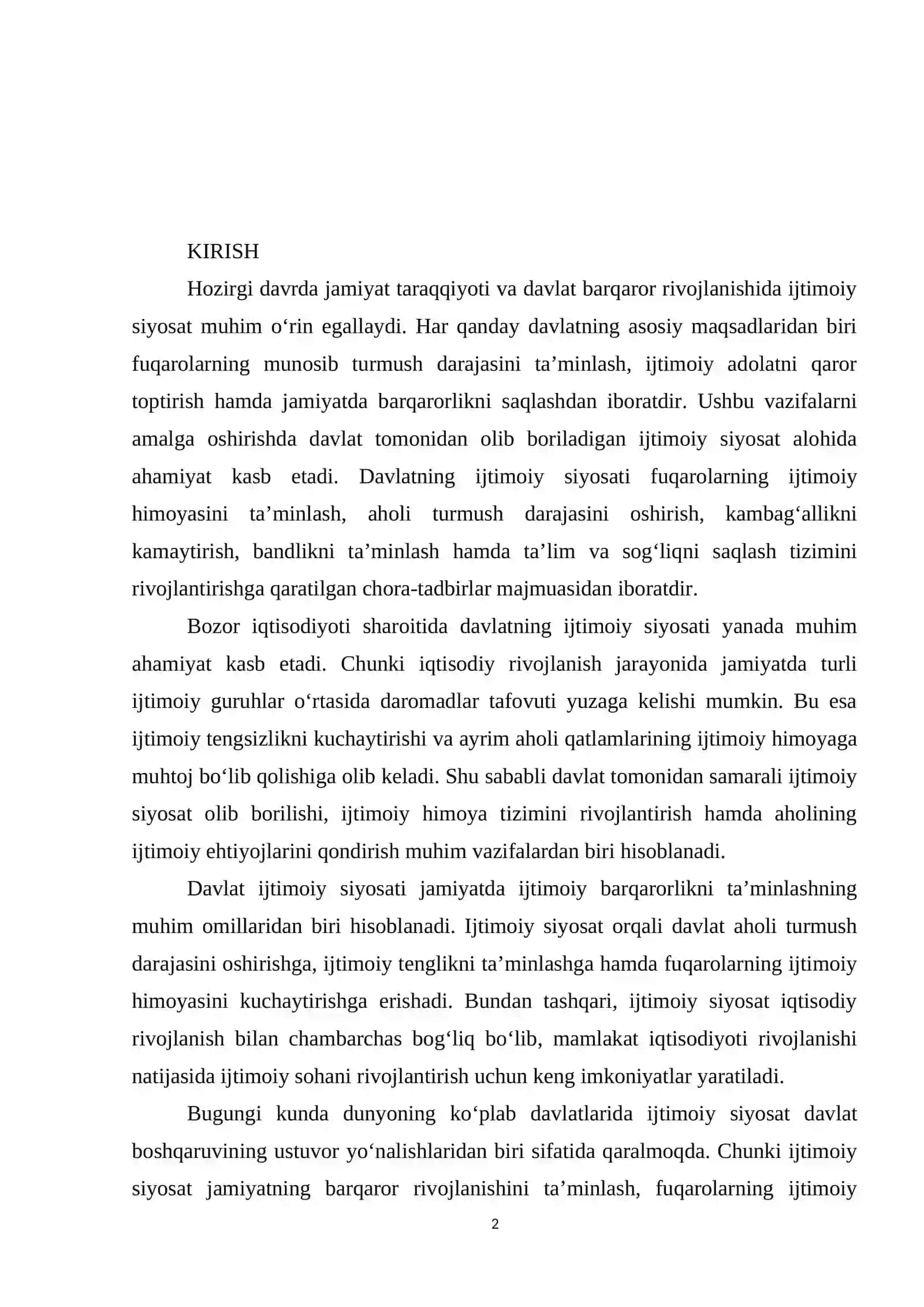 DAVLATNING IJTIMOIY SIYOSATI 2
