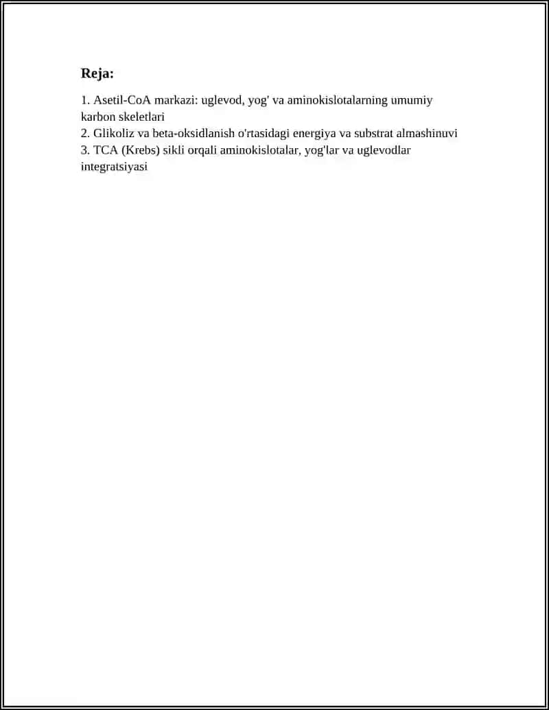 UGLEVODLAR YOG' AMINOKISLATALAR ALMASHINUVI 2