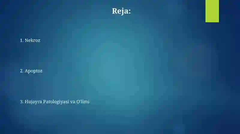 Hujayra patologiyasi va oʻlimi, nekroz va apoptoz 2
