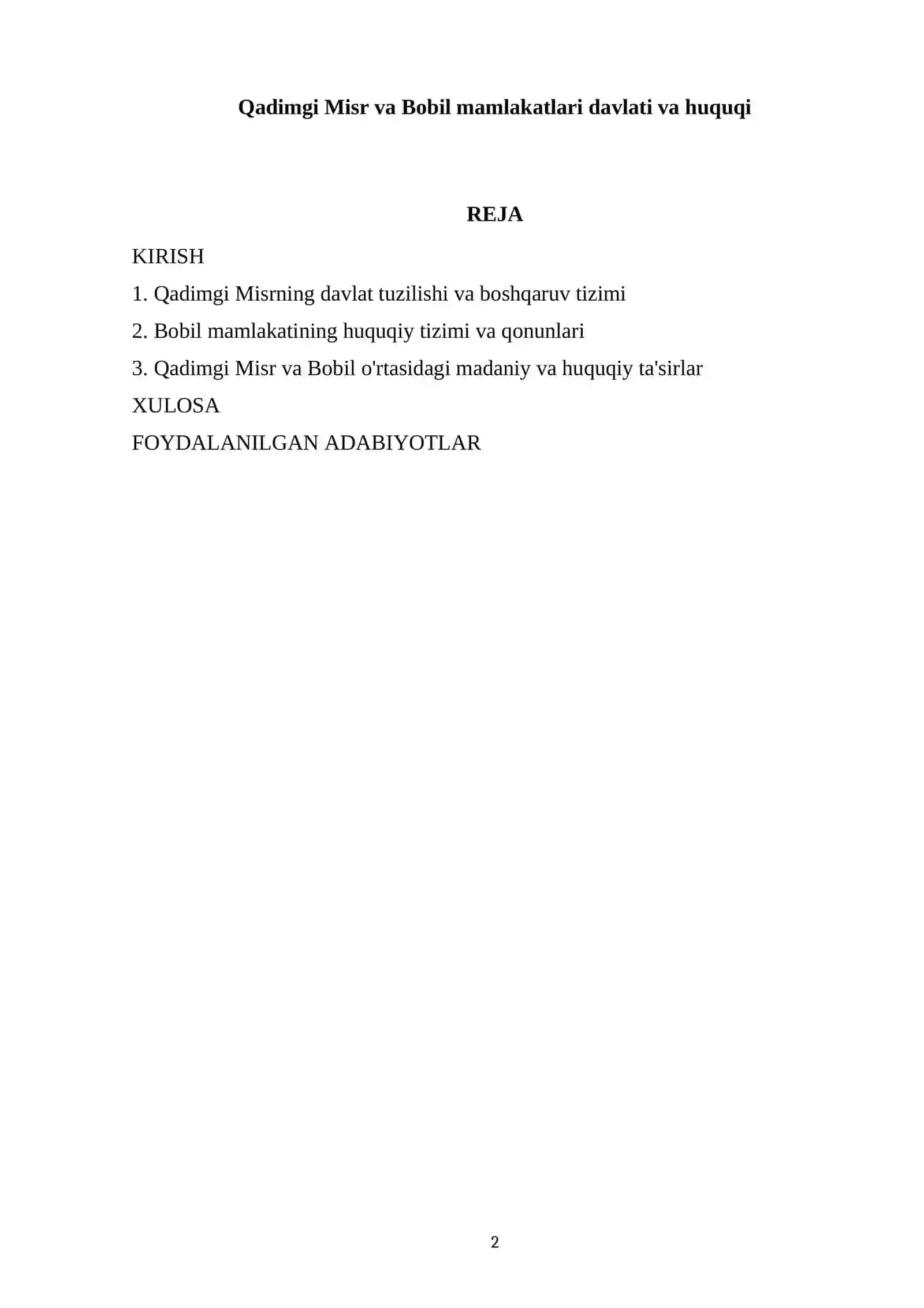 Qadimgi Misr va Bobil mamlakatlari davlati va huquqi 2