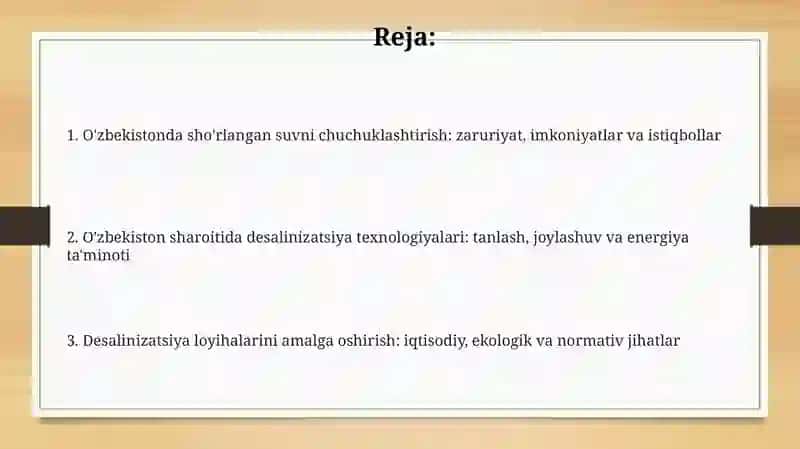 O'zbekiston sharoitida sho'rlarni chuchuklashtirish 2