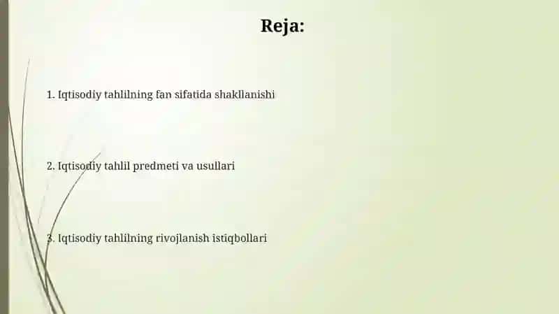 Iqtisodiy tahlilning fan sifatida shakllanishi 2