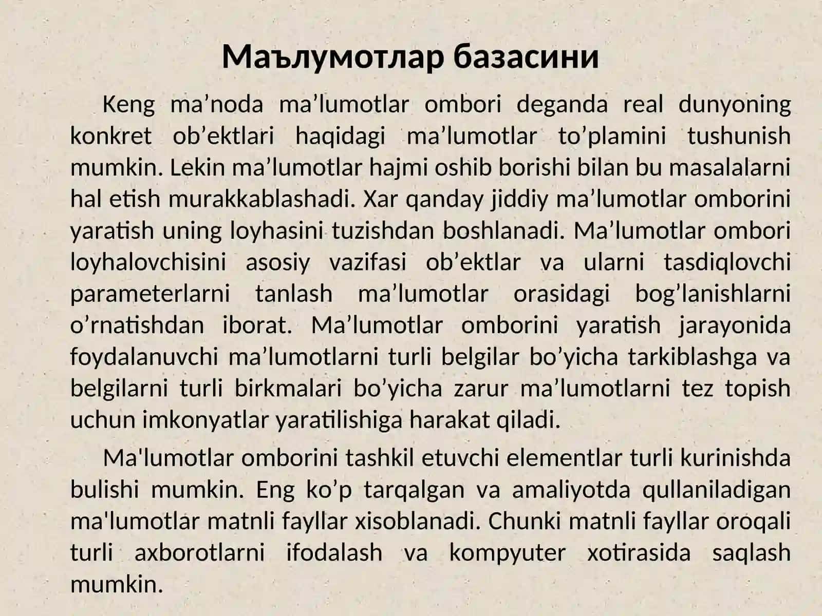 Kutubxona kitoblari ma'lumotlar omborini yaratish 2