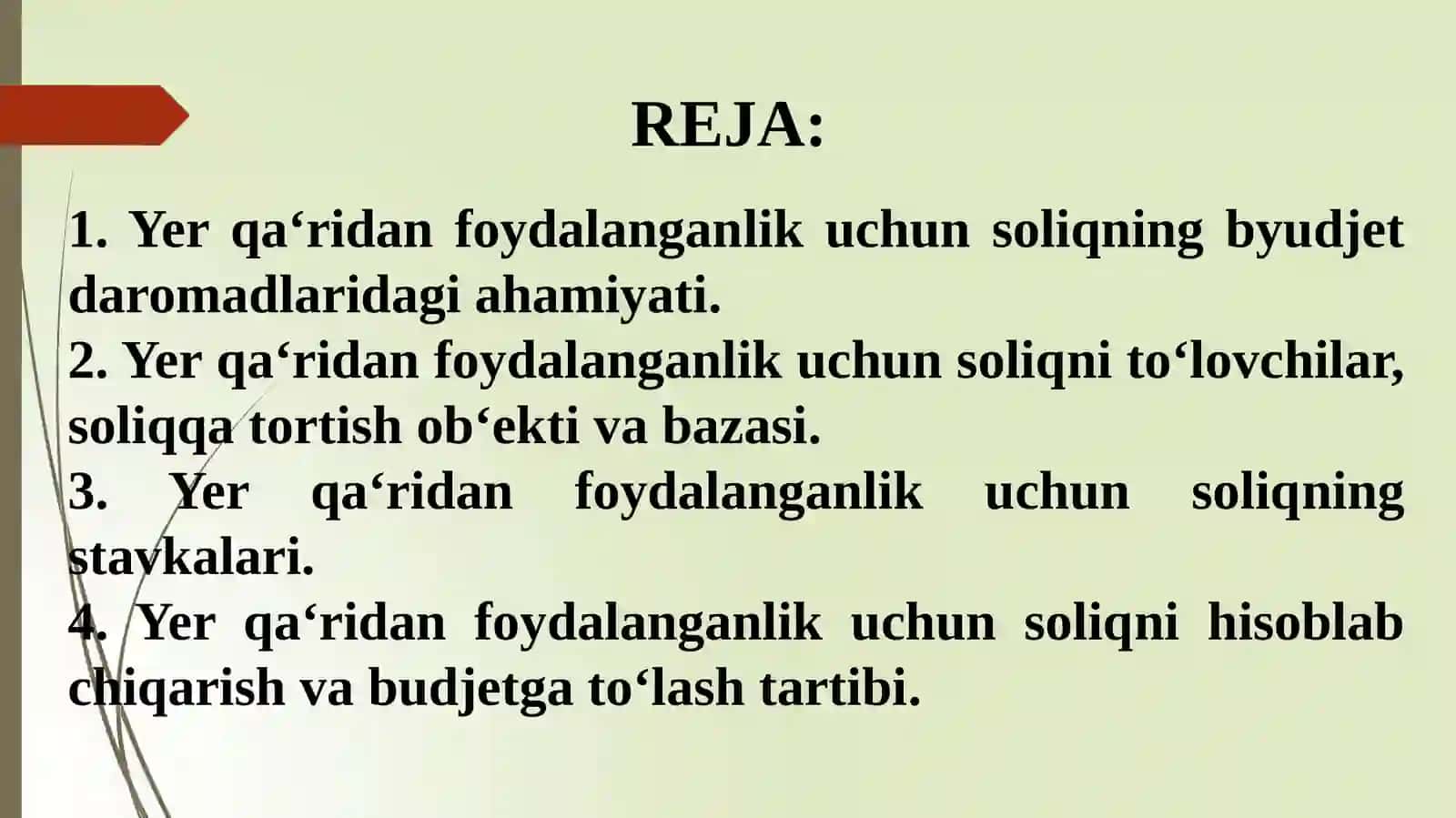 YER QA’RIDAN FOYDALANGANLIK UCHUN SOLIQ 2
