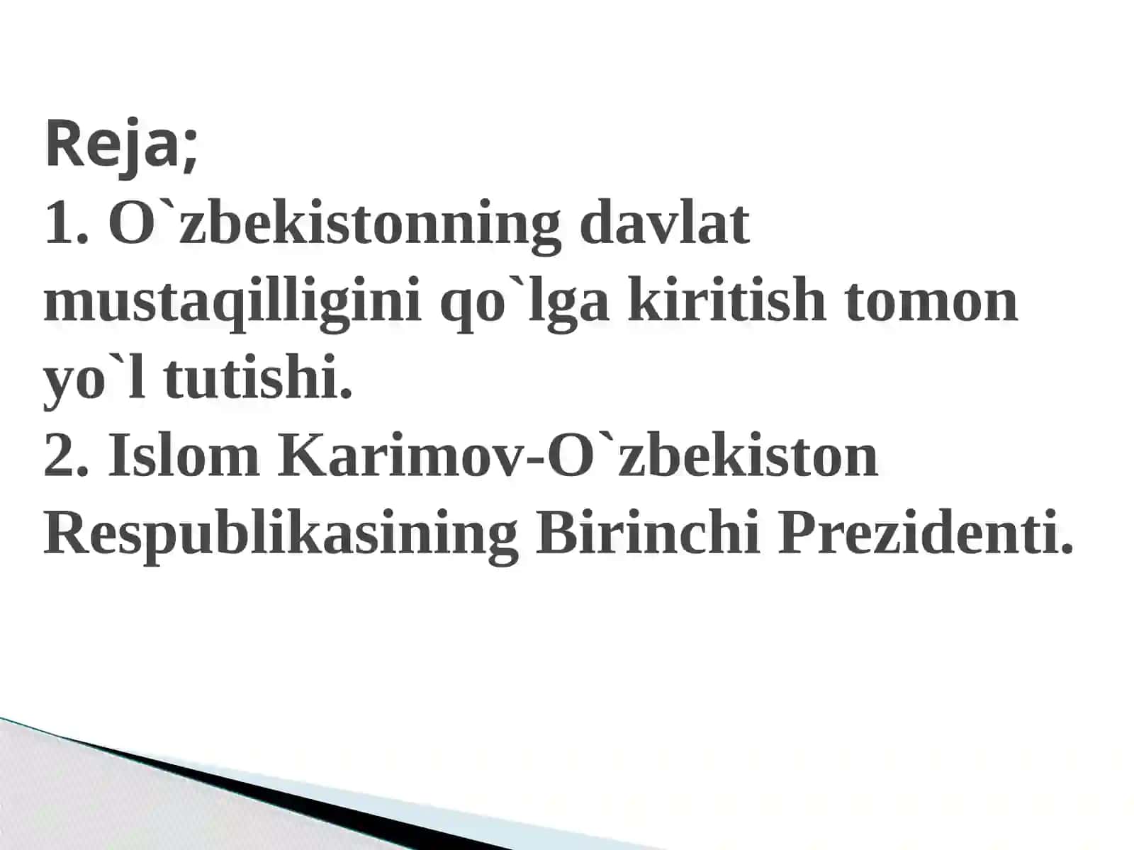 O`zbekistondagi Mustaqillik jarayonlari 2