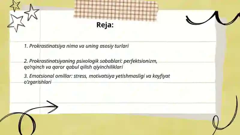 Prokrastinatsiya (ishga kechikish) sabablari va uni yengish usullari 2