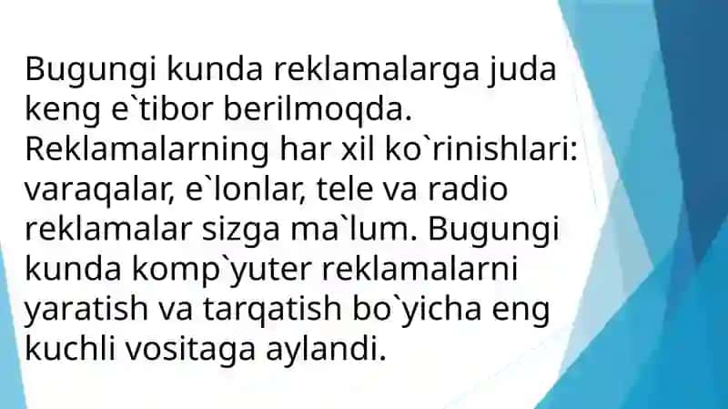 Power Point dasturi yordamida darslarga koʻrgazmali qurollar tayyorlashni oʻrgatish 2
