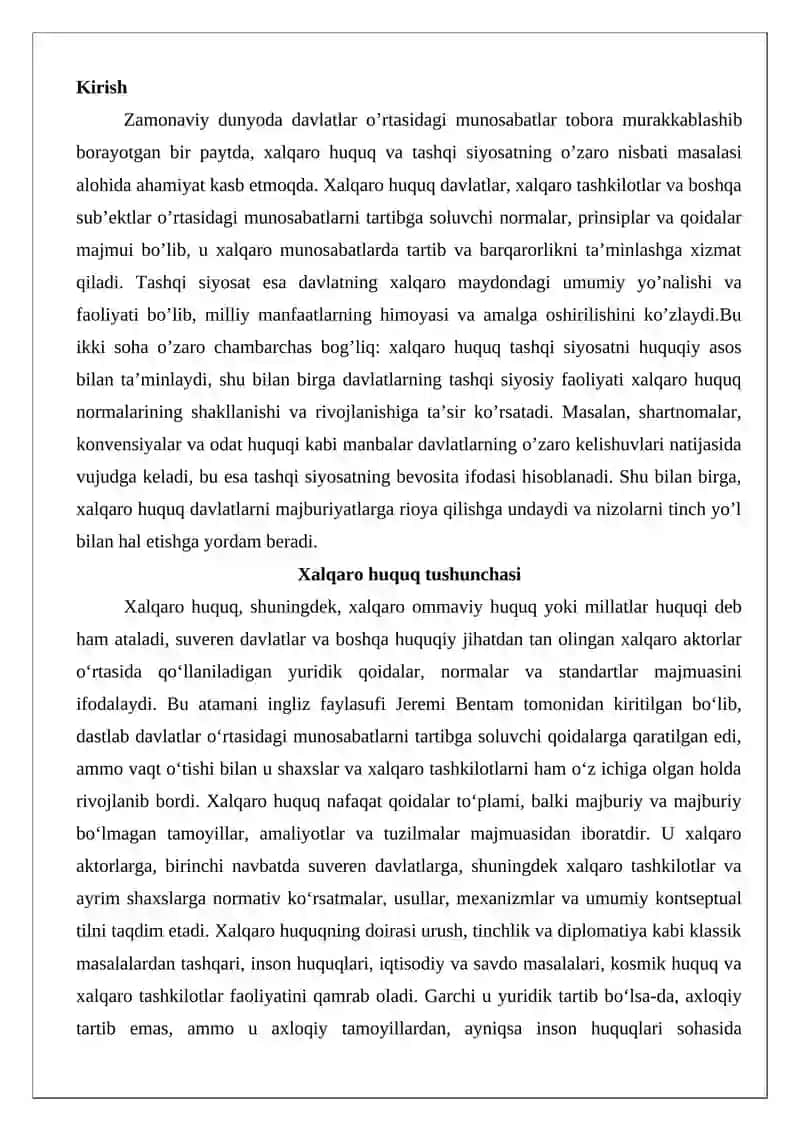 Xalqaro huquq va tashqisiyosatning o’zaro nisbati 2