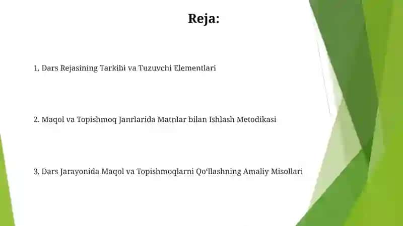 Maqol va Topishmoq Janriga Matnlar ustida ishlash metodikasi 2