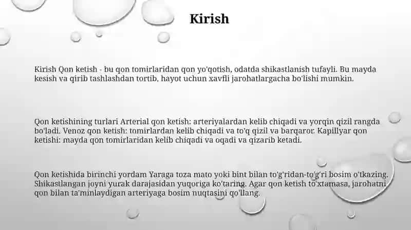 Qon Ketishi Va Uning Turlari 2
