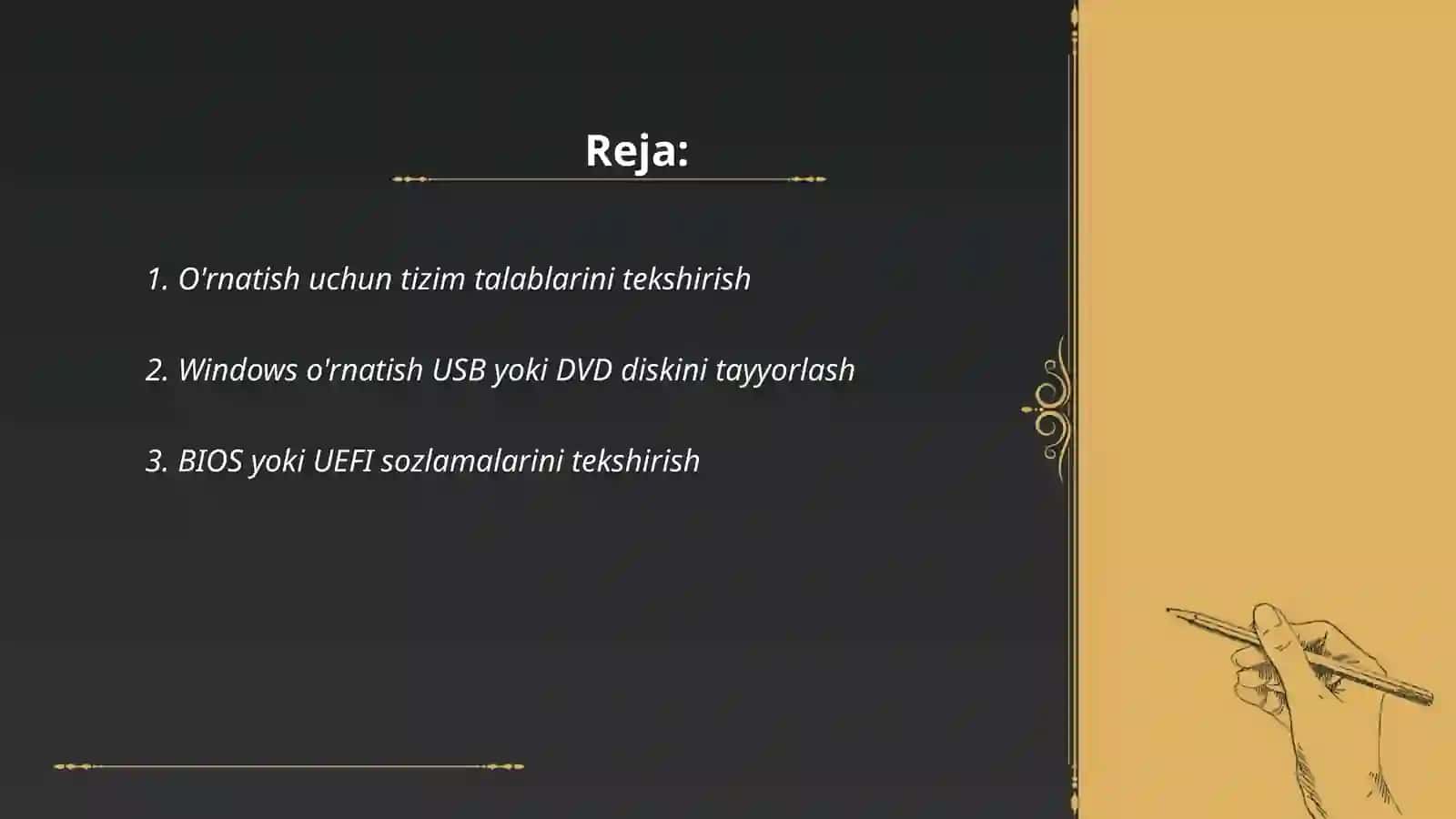 Windows operatsion tizimini oʻrnatish 2