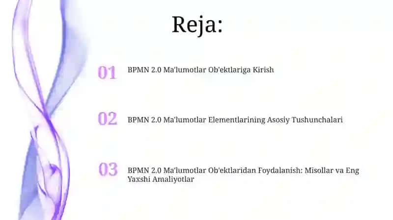 BPMN 2.0. Maʼlumot elementlari 2