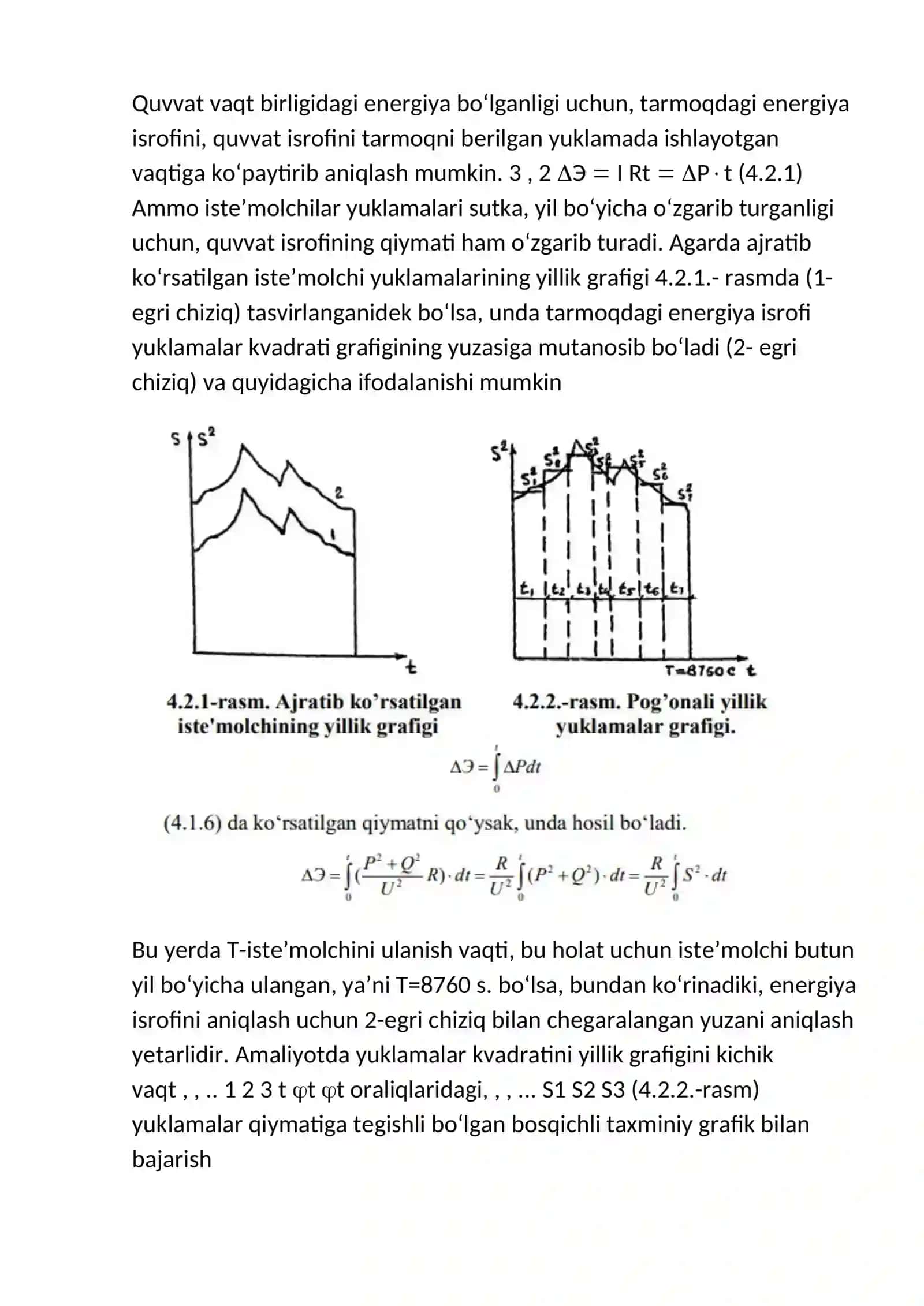 Kuchlanish pasayishi va yo’qotilishi. Liniya uchastkasining vektor diagrammasi 2