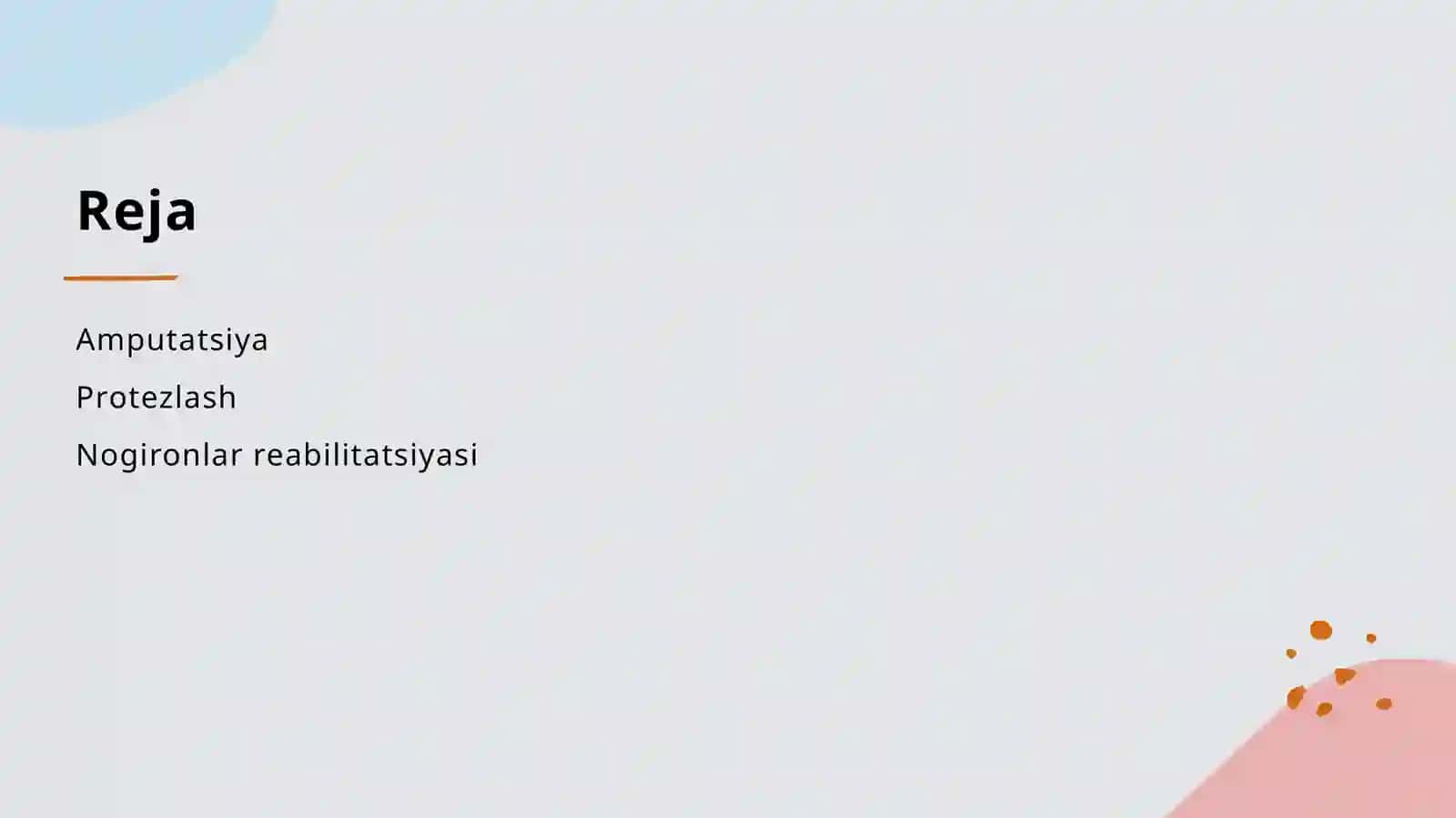 Amputatsiya, protezlash ishlari va nogironlar reabilitatsiyasi 2