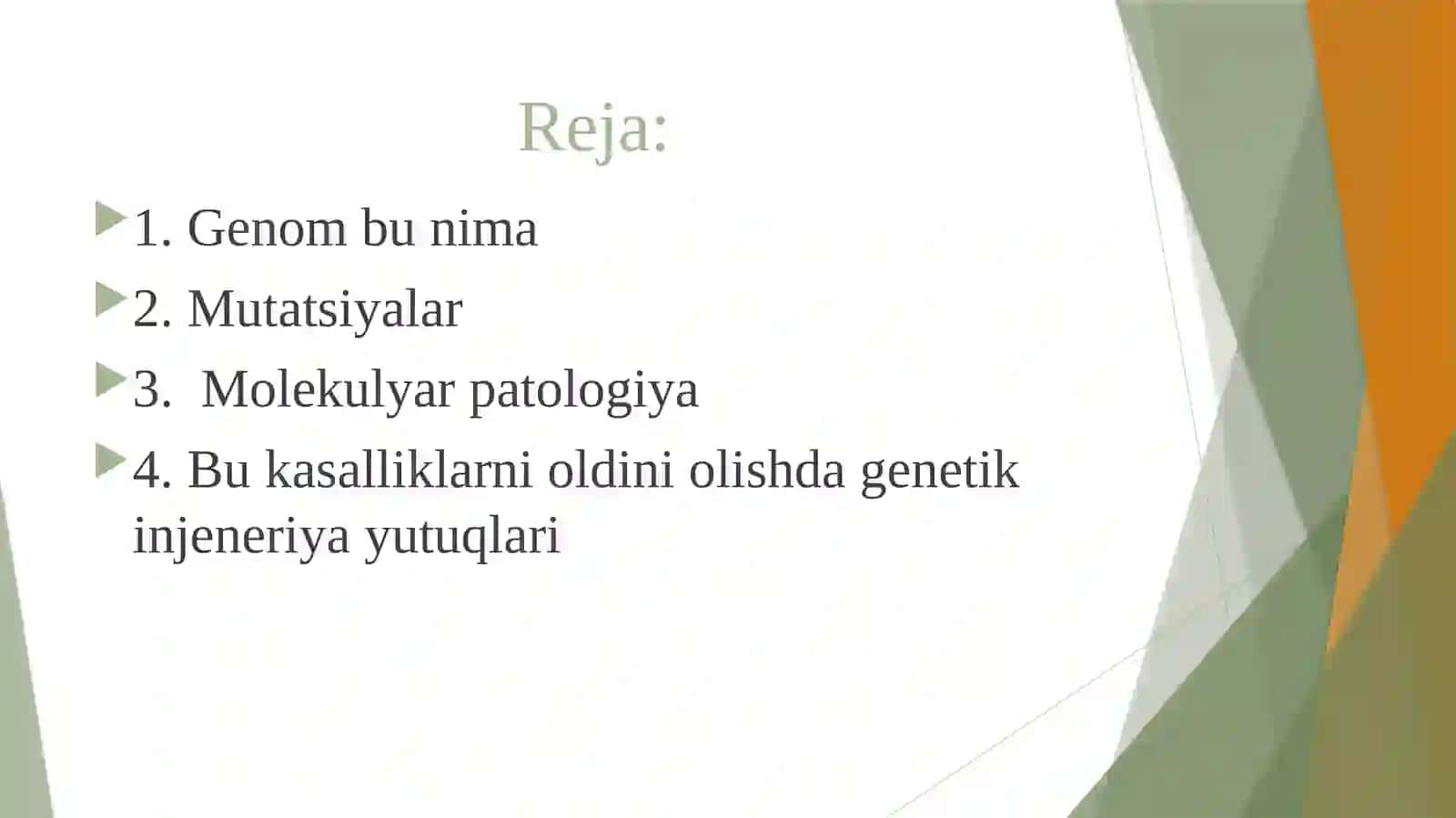 Genom kasalliklari. Bular kasalliklarning oldini olishda gen injeneriyasi yutuqlari 2