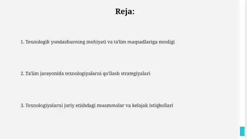 Texnologik yondashuv 2
