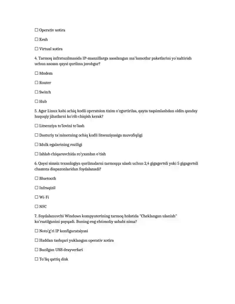 IC3 GS6 Yangi savolari 2