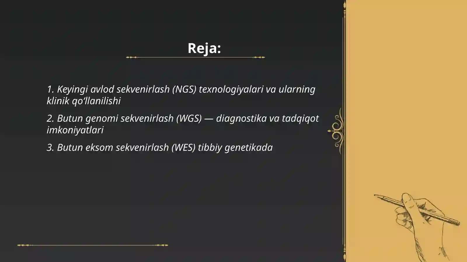 Tibbiy genetikada qoʻllaniladigan yangi zamonaviy tekshirish usullari 2