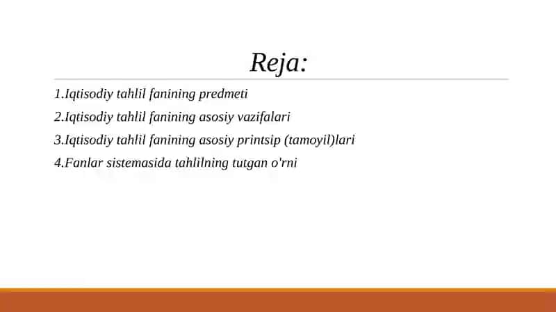 Iqtisodiy tahlilning predmeti, asosiy vazifalari va printsiplari 2