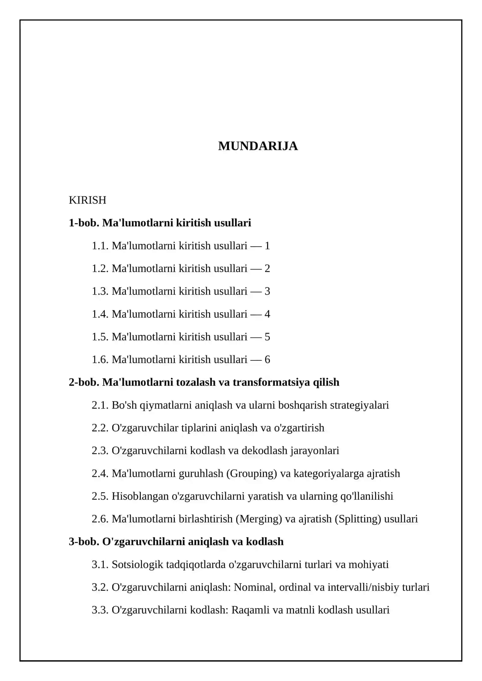IBM SPSS Statistics dasturida sotsiologik ma'lumotlarni kiritish va qayta ishlash 2