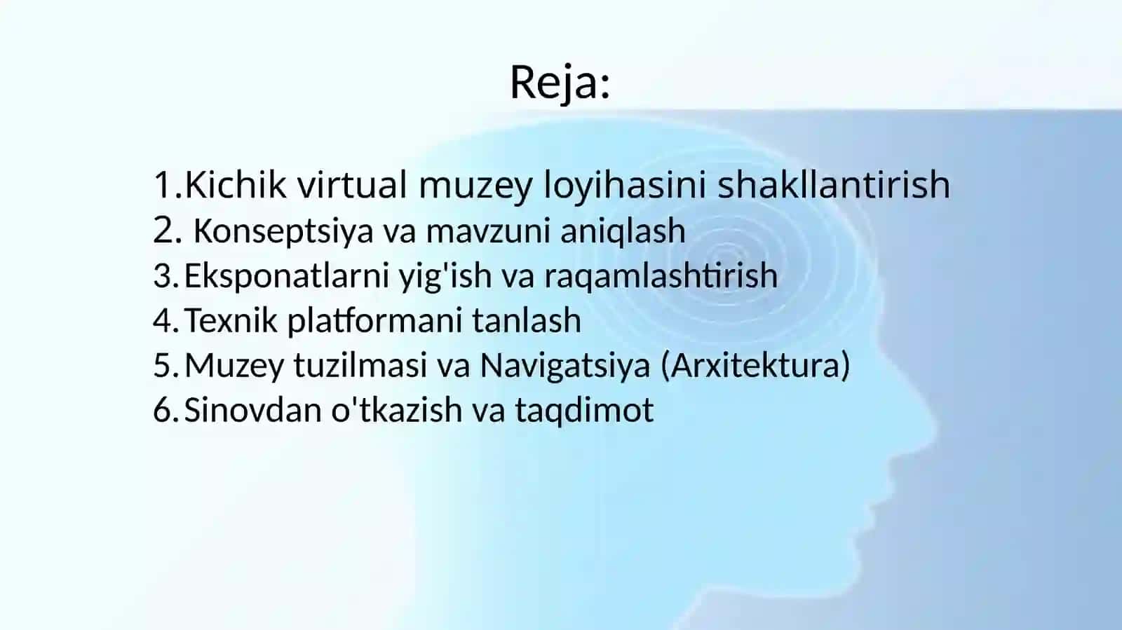 Kichik virtual muzey loyihasini shakllantirish 2