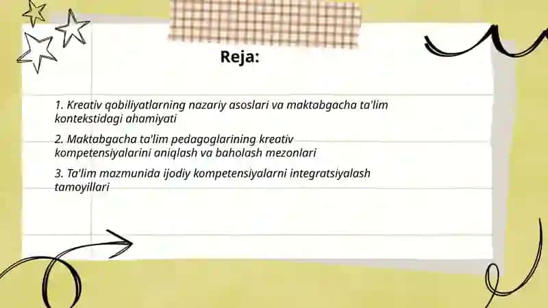 Kreativ qobiliyatlarini rivojlantirish mazmuni 2