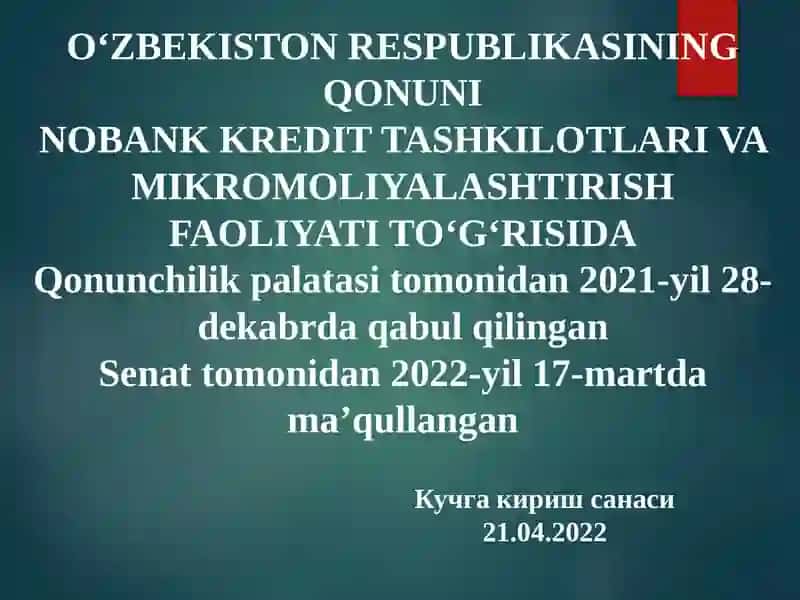 Nobank kredit tashkilotlari va ularning turlari 2