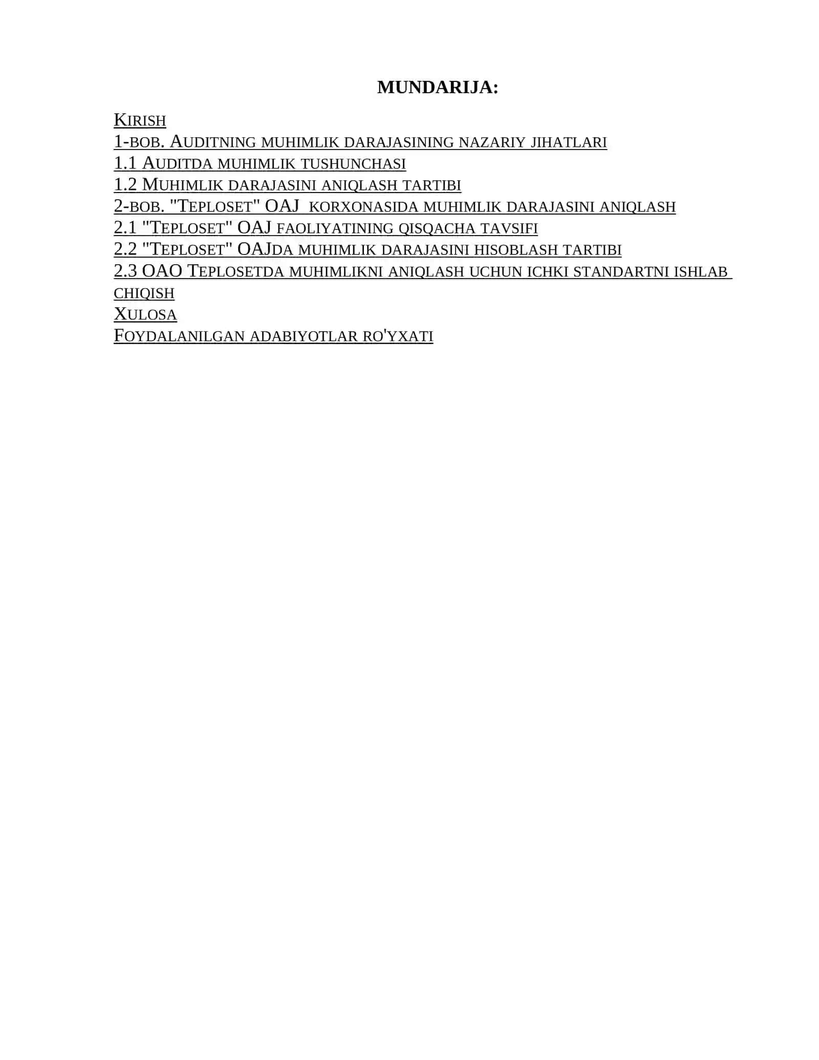Auditning muhimlik darajasining nazariy jihatlari 2