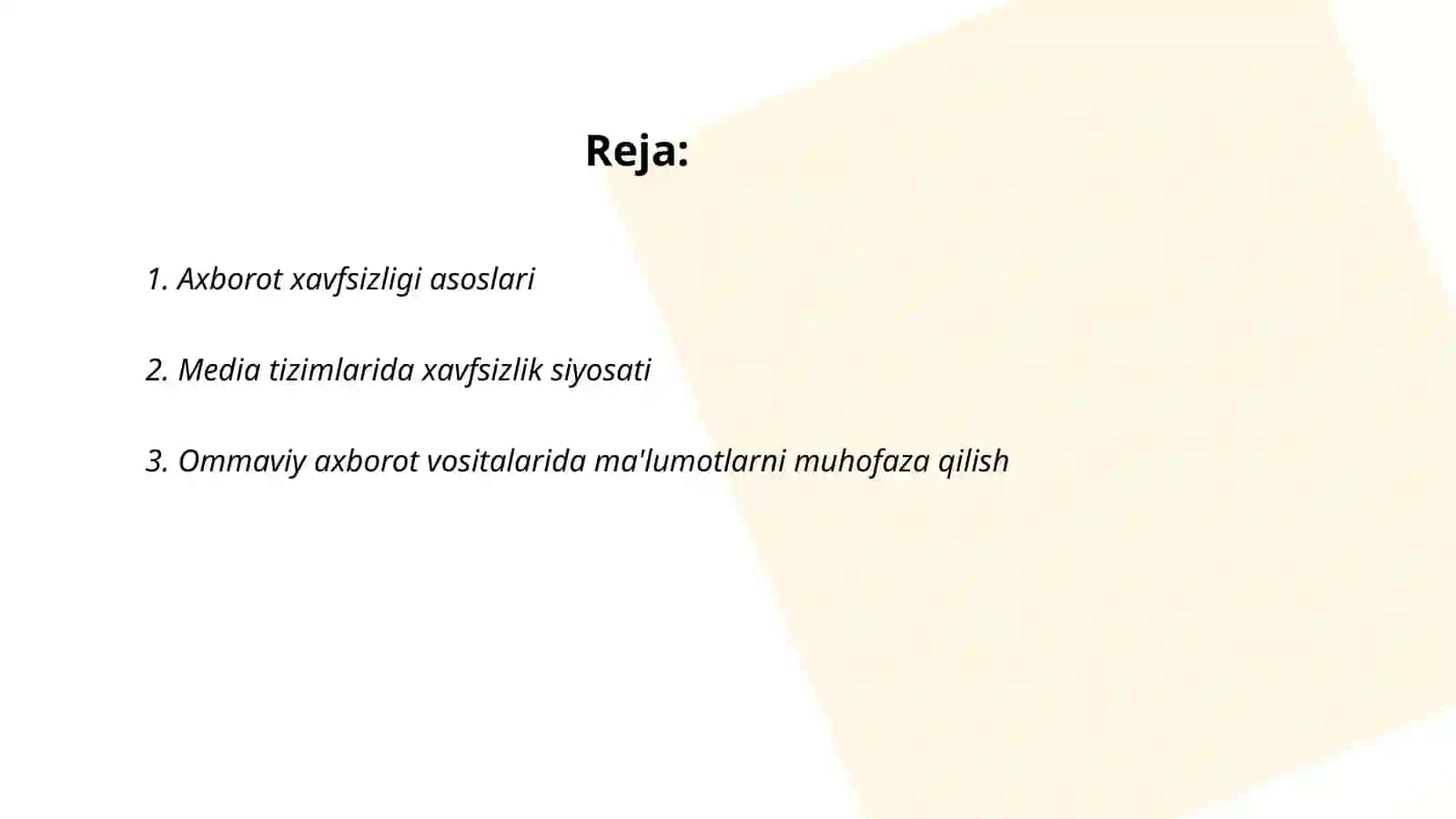 Media makonda axborot xavfsizligi 2