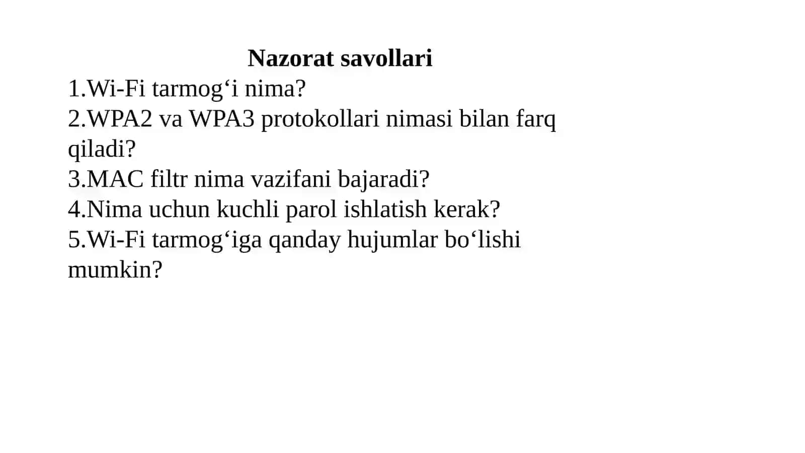 Xavfsiz Wi-Fi, Simsiz Tarmoqni Qurish 2