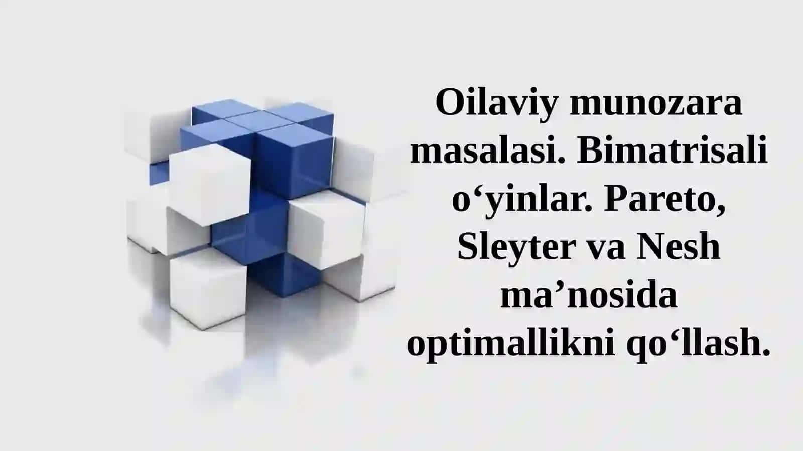 Jarayonlar tadqiqoti va optimal boshqaruv fani 2