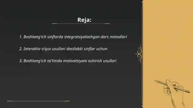 Boshlang'ich sinflarda integratsiyalashgan dars metodlari 2