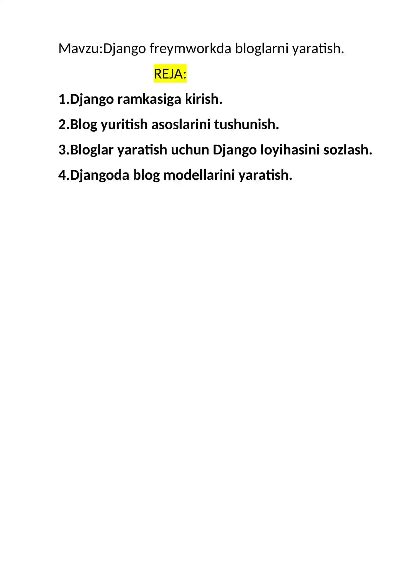 Django freymworkda bloglarni yaratish 2