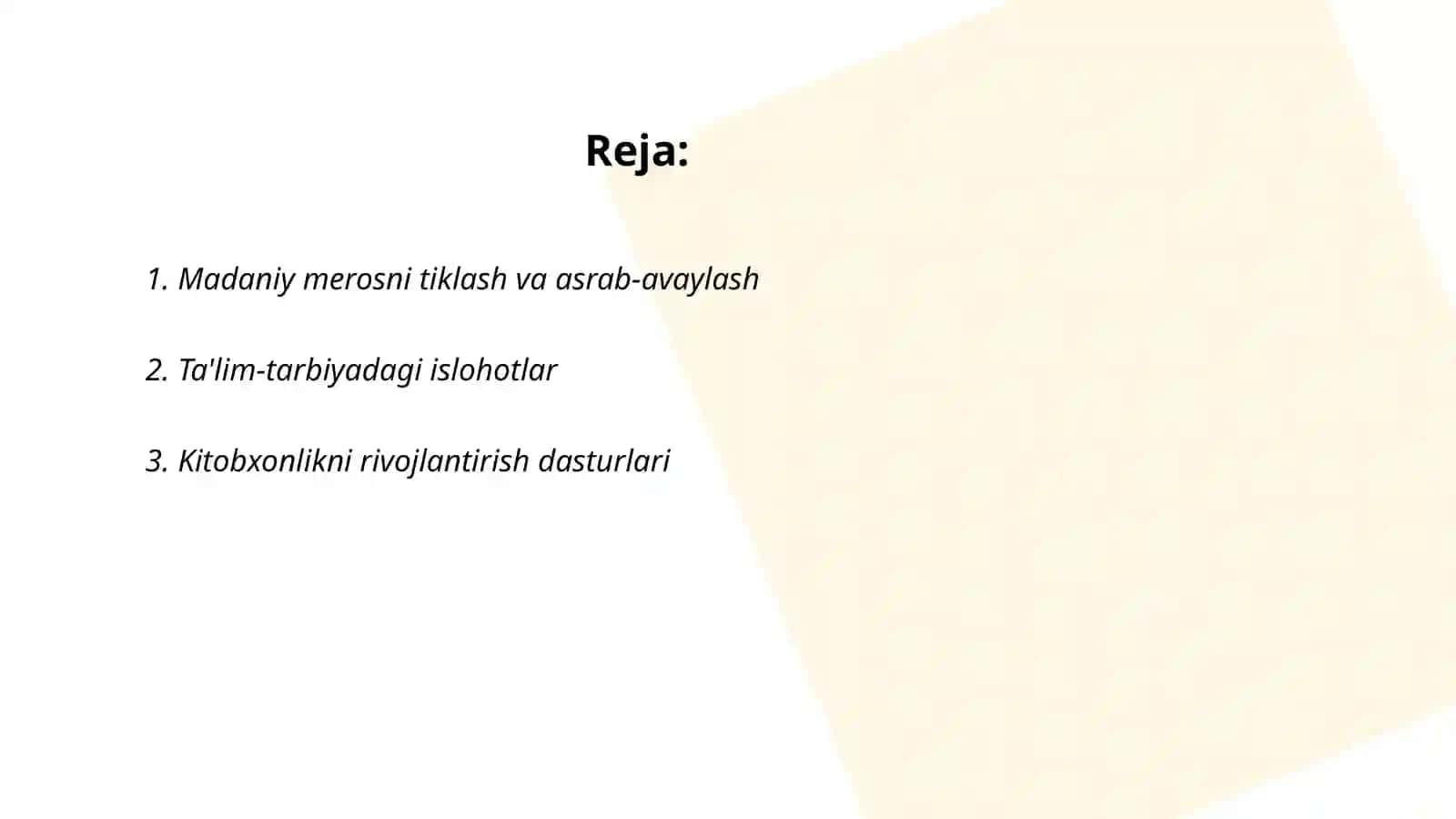 Madaniy merosni tiklash va asrab-avaylash 2