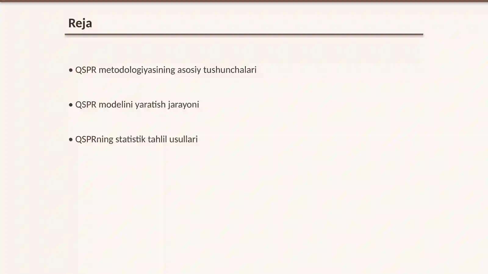 QSPR (Miqdoriy tuzilma-mulk munosabatlari) 2