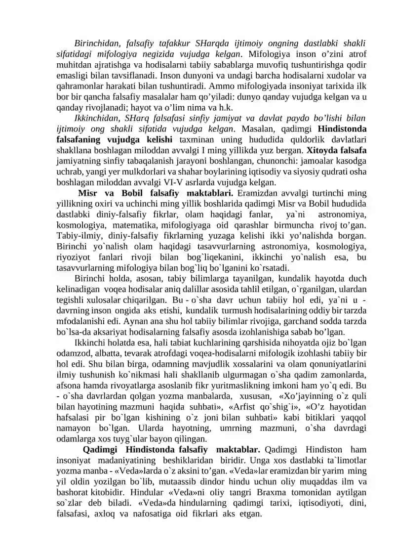 Falsafiy tafakkur taraqqiyoti bosqichlari: Sharq falsafasi 2