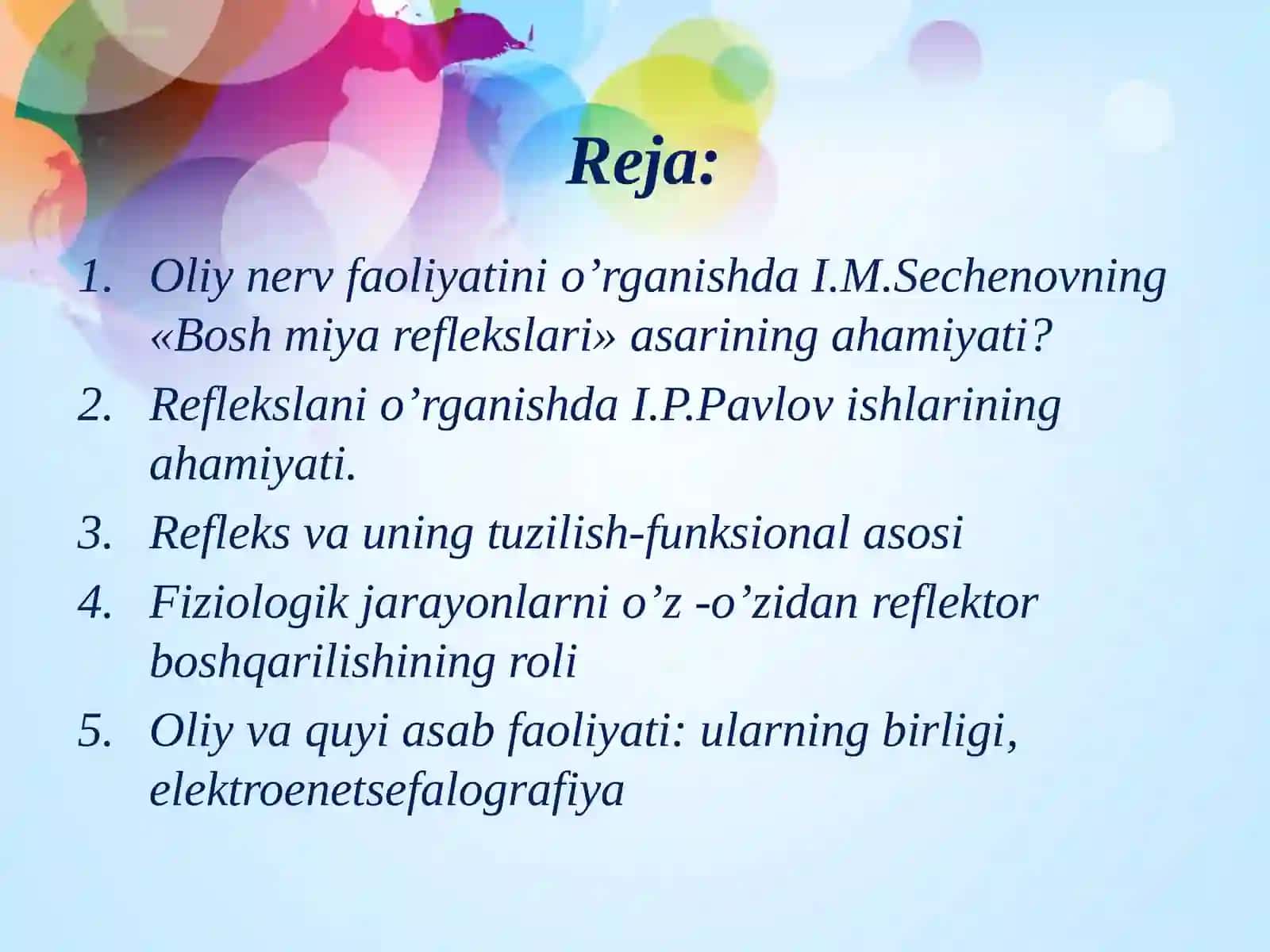 Refleks va uning turlari 2