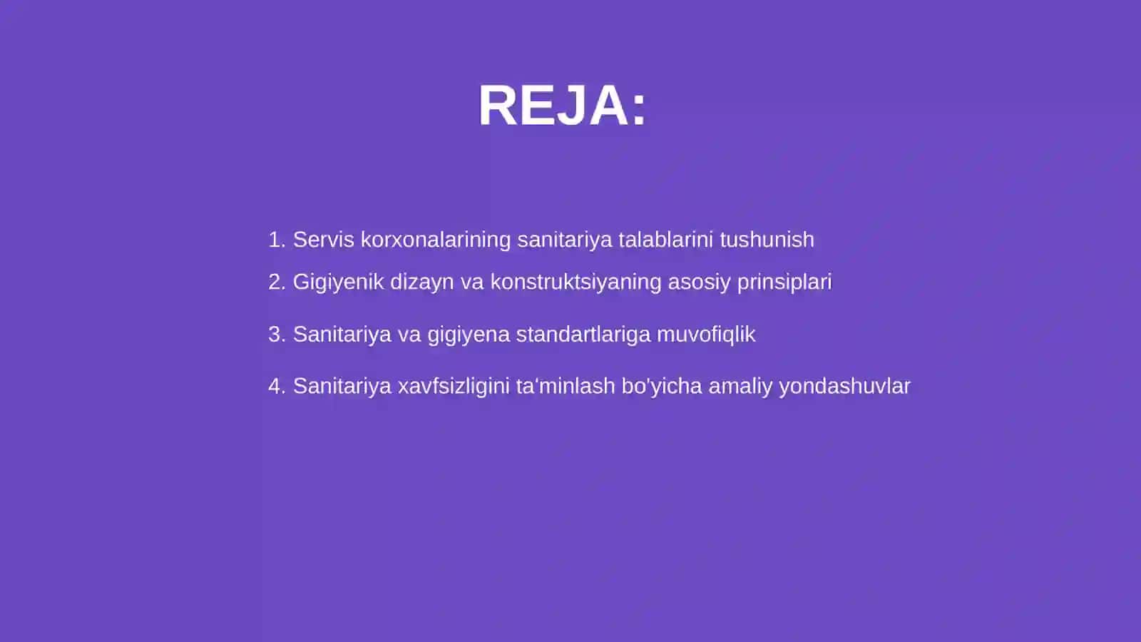 Servis korxonalarning sanitar -gigiyenik dazayn va konstruktsiyasi 2